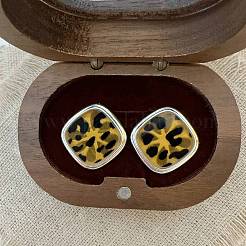 Brass & Resin Stud Earrings&nbsp;FS-WGCDE8B-02