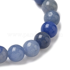 Natural Blue Aventurine Round Beads Stretch Bracelets for Men Women&nbsp;BJEW-JB11999