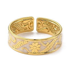 304 Stainless Steel Enamel Open Cuff Rings for Women&nbsp;RJEW-F166-35G-01