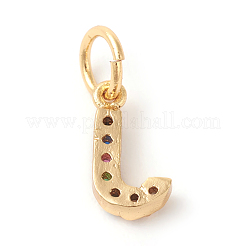 Brass Micro Pave Colorful Cubic Zirconia Charms&nbsp;X-ZIRC-F092-01-J
