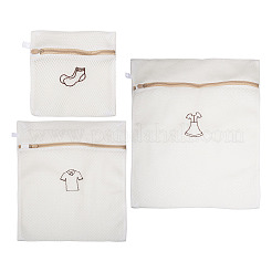 3Pcs 3 Styles Polyester Mesh Zipper Laundry Bags&nbsp;ABAG-TA0002-22