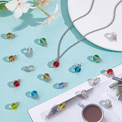 120Pcs 8 Colors Glass Charms&nbsp;PALLOY-HY00099