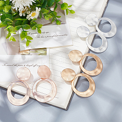 3 Pairs 3 Colors Alloy Donut Dangle Clip-on Earrings&nbsp;EJEW-AN0004-62