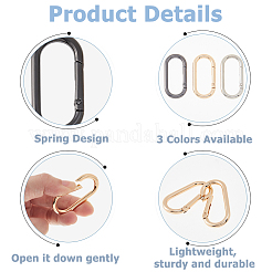 12Pcs 3 Colors Zinc Alloy Spring Gate Rings&nbsp;FIND-HS0001-39