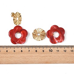 Acrylic & 304 Stainless Steel Stud Dangle Earrings&nbsp;EJEW-JE07447-02