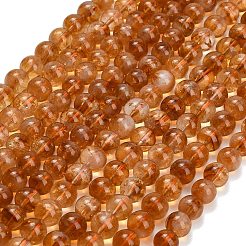 Hearted Natural Citrine Beads Strands&nbsp;GG-T002-A02-8mm