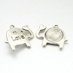 Zinc Alloy Pendant Cabochon Settings&nbsp;DIY-X0233-AS-LF