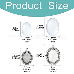 DIY Oval Dome Alloy Pendant Making Kits&nbsp;DIY-YW0010-14