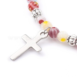 304 Stainless Steel Charm Stretch Bracelets&nbsp;BJEW-JB05975-05