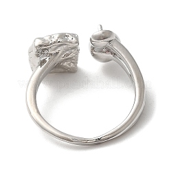 Brass Open Cuff Cup Peg Ring Settings&nbsp;KK-E055-02P-01