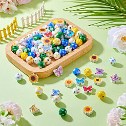 20 Styles Printed Wood Beads&nbsp;WOOD-TA0002-65
