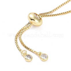 Family Brass Micro Pave Clear Cubic Zirconia Link Bracelets&nbsp;BJEW-H605-01G-02