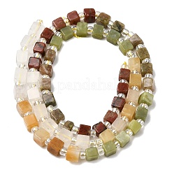 Natural Unakite & Quartz Crystal & Chinese Southern Jade & Yellow Aventurine & Sesame Jasper Beads Strands&nbsp;G-H333-03H