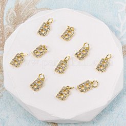 10Pcs Brass Micro Pave Grade AAA Cubic Zirconia Charms&nbsp;ZIRC-SZ0005-32G-B