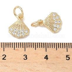 Brass Micro Pave Cubic Zirconia Pendants&nbsp;KK-D386-13G