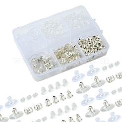 6 Styles Brass Bullet Clutch Bullet Clutch Earring Backs with Pad&nbsp;FIND-FS0003-08P