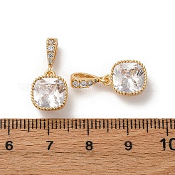 Brass Micro Pave Cubic Zirconia Pendants&nbsp;KK-Z112-07G