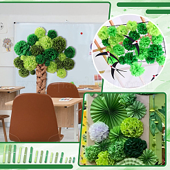 30Pcs 15 Styles Paper Flowers Ball for Party Wedding Home Outdoor Decoration&nbsp;AJEW-DR0002-60