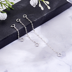 3Pcs 3 Styles Sterling Silver Chain Extender&nbsp;STER-BBC0009-69