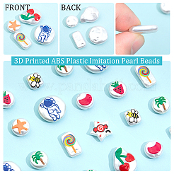 27Pcs 9 Style 3D Printed ABS Plastic Imitation Pearl Beads&nbsp;KY-NB0001-56