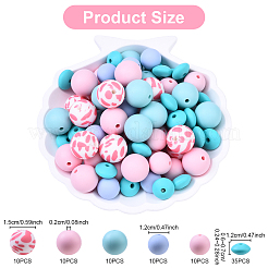 85Pcs 4 Styles Food Grade Eco-Friendly Silicone Beads&nbsp;SIL-YW0001-68