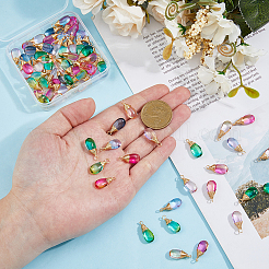 80Pcs 8 Colors Glass Pendants&nbsp;PALLOY-DC00017