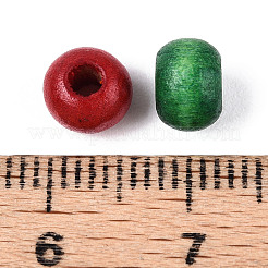 Spray Painted Natural Maple Wood Beads&nbsp;WOOD-N018-04