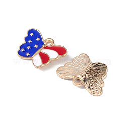 American Flag Style Alloy Enamel Pendants&nbsp;X-ENAM-K067-41
