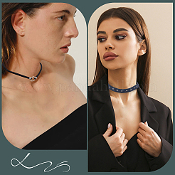 5Pcs 5 Styles Alloy Pendant Imitation Leather Cord Layer Necklaces&nbsp;NJEW-CL0005-15