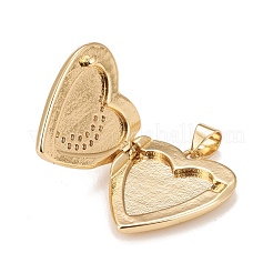 Brass Micro Pave Cubic Zirconia Locket Pendants&nbsp;KK-A161-44G