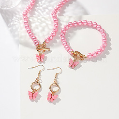 Butterfly Acrylic Pendant Necklaces & Bracelet & Earring Sets&nbsp;FS-WGE01C7-01