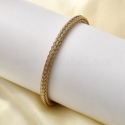 Braided 304 Stainless Steel Cuff Bangles for Women&nbsp;BJEW-A067-04G
