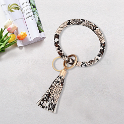 CutHollow 1Pc Leopard Print Pattern PU Imitaition Leather Bangle Keychains&nbsp;KEYC-CL0001-08C