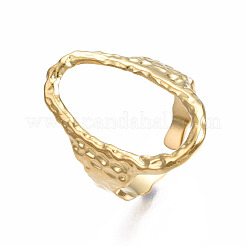 304 Stainless Steel Oval Open Cuff Ring&nbsp;RJEW-T023-91G