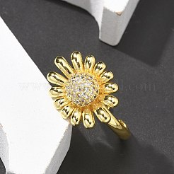 Brass Micro Pave Clear Cubic Zirconia Cuff Rings&nbsp;LS-RJEW-M029-01G