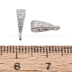 Brass Micro Pave Clear Cubic Zirconia Pendant Bails&nbsp;KK-G542-03S