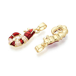 Brass with Enamel Pendants&nbsp;KK-T073-57A-G