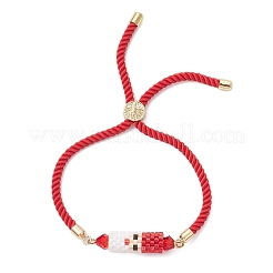 Christmas Handmade Glass Seed Beaded Slider Bracelets&nbsp;BJEW-MZ00226-01