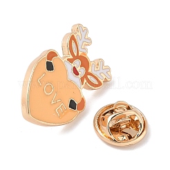 Christmas Theme Heart Enamel Pins&nbsp;JEWB-Z043-01G