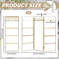 Iron Earring Display Folding Screen Stands with 3 Folding Panels&nbsp;EDIS-WH0070-01G