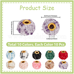 100Pcs 10 Colors Polyester European Beads&nbsp;FIND-SC0020-91