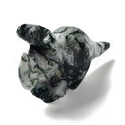 Natural Moss Agate Carved Healing Rhinoceros Figurines&nbsp;DJEW-P016-01D