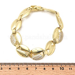 Brass Micro Pave Clear Cubic Zirconia Link Chain Bracelets for Women&nbsp;BJEW-H630-09G