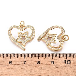 Brass Micro Pave Clear Cubic Zirconia Pendants&nbsp;KK-N254-205G