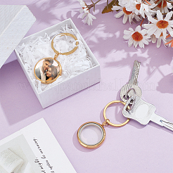 2Pcs 304 Stainless Steel Locket Keychain&nbsp;KEYC-UN00017