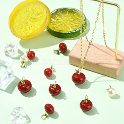 10Pcs 5 Styles Brass Resin Pendants&nbsp;FIND-CJ0005-12