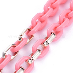 Personalized Acrylic & CCB Plastic Cable Chain Necklaces&nbsp;NJEW-JN02824