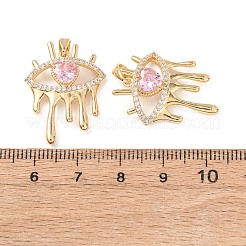 Brass Micro Pave Cubic Zirconia Pendants&nbsp;KK-D223-05G