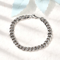 304 Stainless Steel Cuban Chain Bracelets for Men&nbsp;BJEW-B140-06D