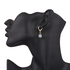 6 Pairs Brass Crackle Glass Hoop Earrings&nbsp;EJEW-JE06616